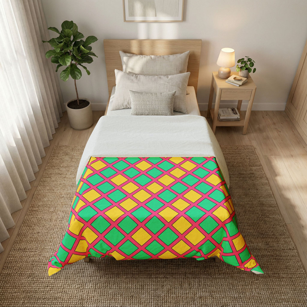 Harlequin Gold Grid Cotton Duvet Cover – Candy Christmas