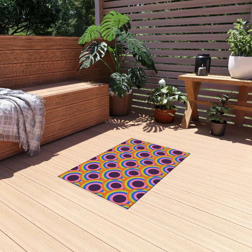 Pop Op Circles Outdoor Rug – Op-Art Pattern