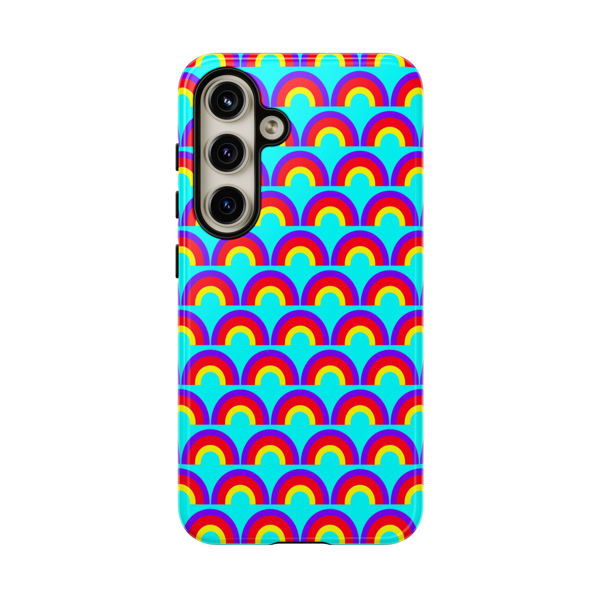 Chromatic Scallop Ripple Tough Phone Case – Op-Art Scallops Pattern
