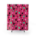 Bubble Outlines Shower Curtain – Candy Pop on Raspberry