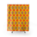 Grand Gold Ogee Lattice II Shower Curtain – Hot Citrus Festive
