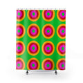Giant Op-Art Jewel Rings Shower Curtain – Op-Art Concentric Circles Pattern