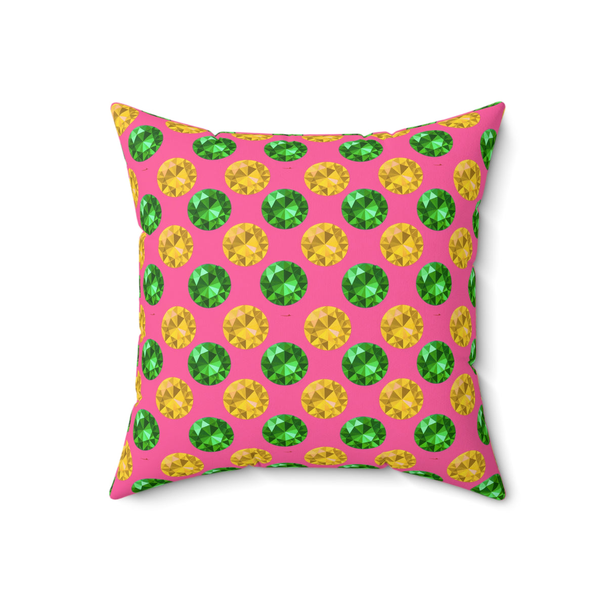 Half-Drop Gem Grid Faux Suede Cushion – Candy Christmas