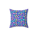 Jelly Bean Scatter Faux Suede Cushion – Soft Abstract Pattern