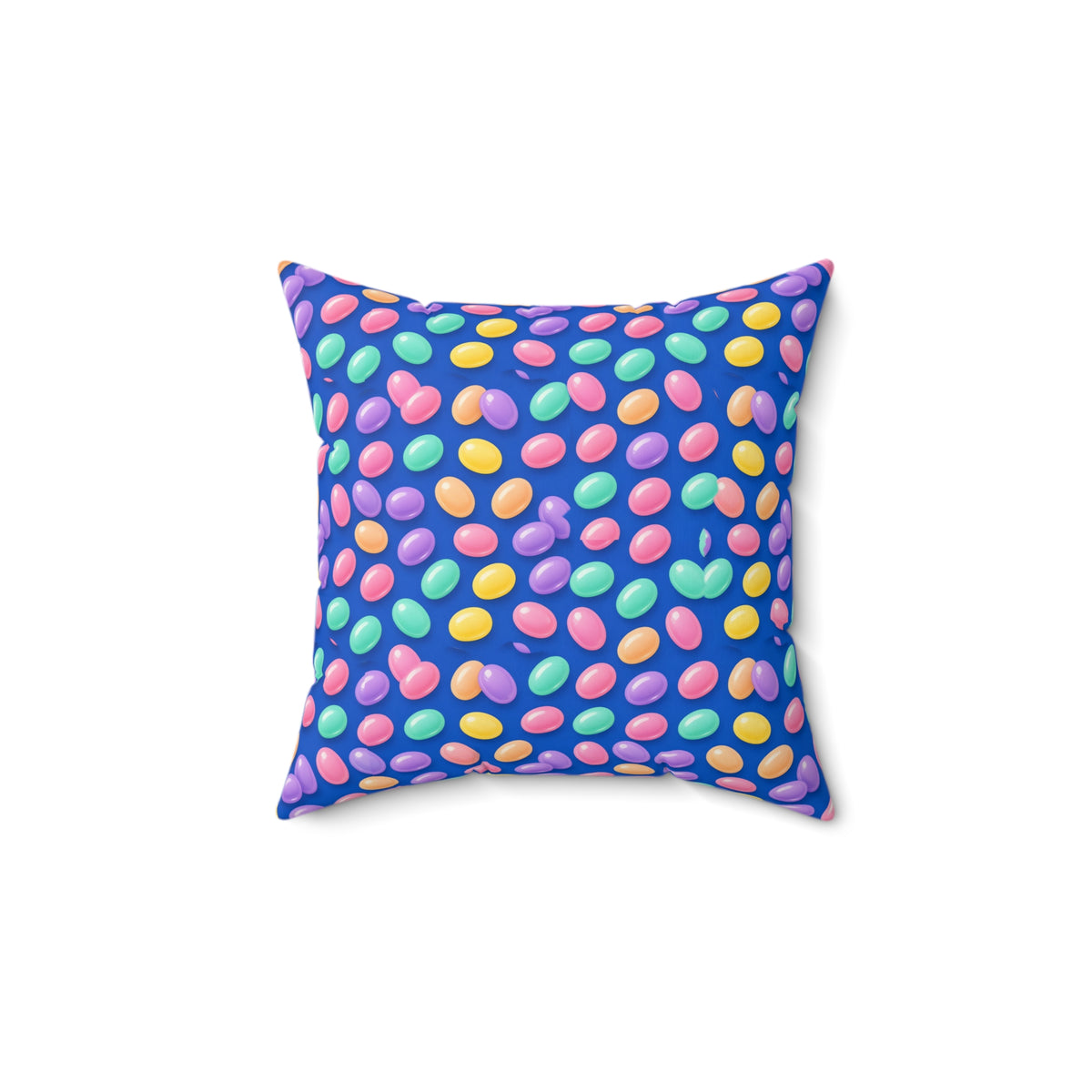Jelly Bean Scatter Faux Suede Cushion – Soft Abstract Pattern