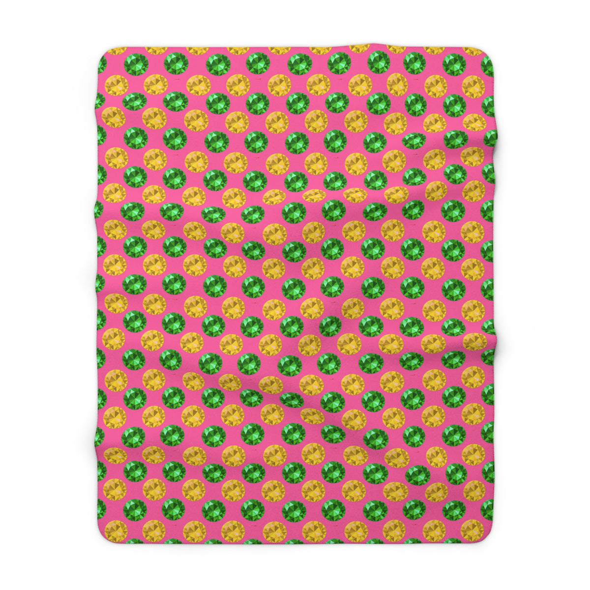 Half-Drop Gem Grid Sherpa Fleece Blanket – Candy Christmas