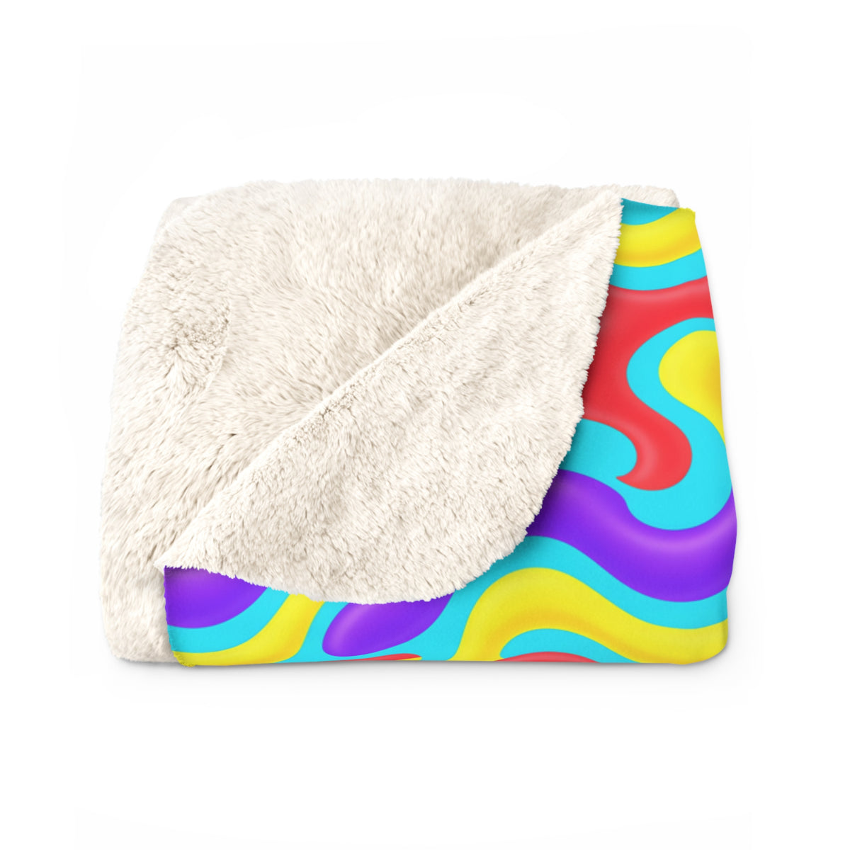 Liquid Band Ripple Sherpa Fleece Blanket – Op-Art Fluid Bands Pattern