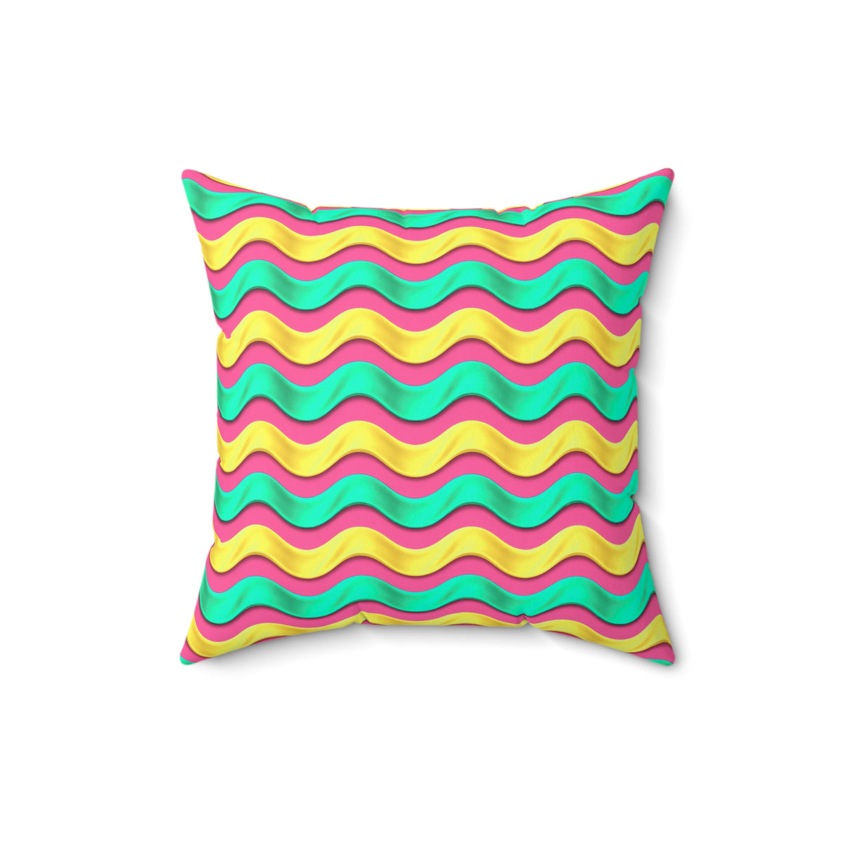 Satin Wave Bands Faux Suede Cushion – Candy Christmas