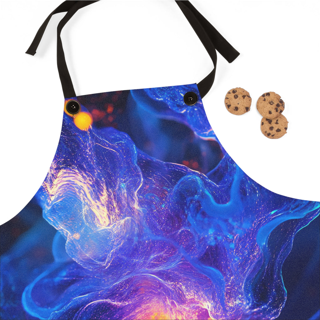 Cosmic Neon Nebula Apron – Cosmic Abstract Art