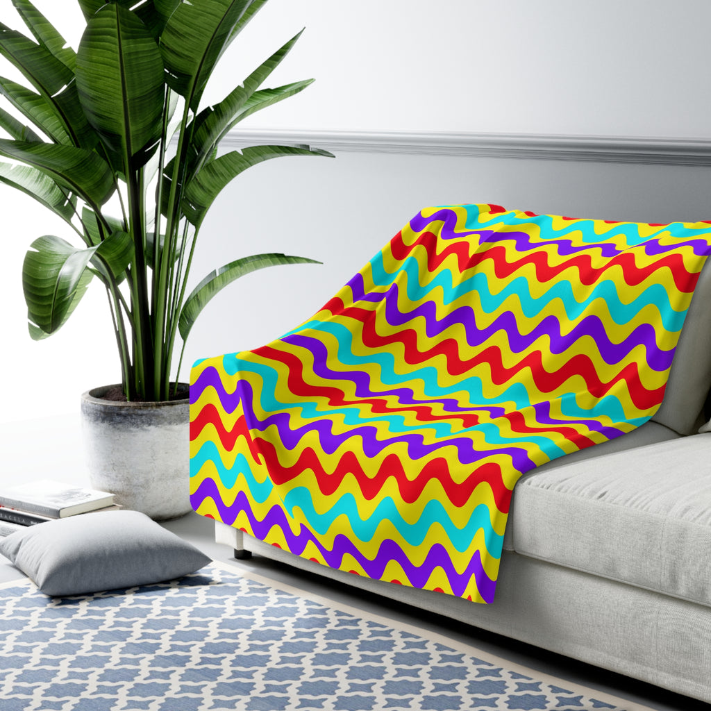 Big Ripple Chevrons Sherpa Fleece Blanket – Op-Art Chevron Pattern