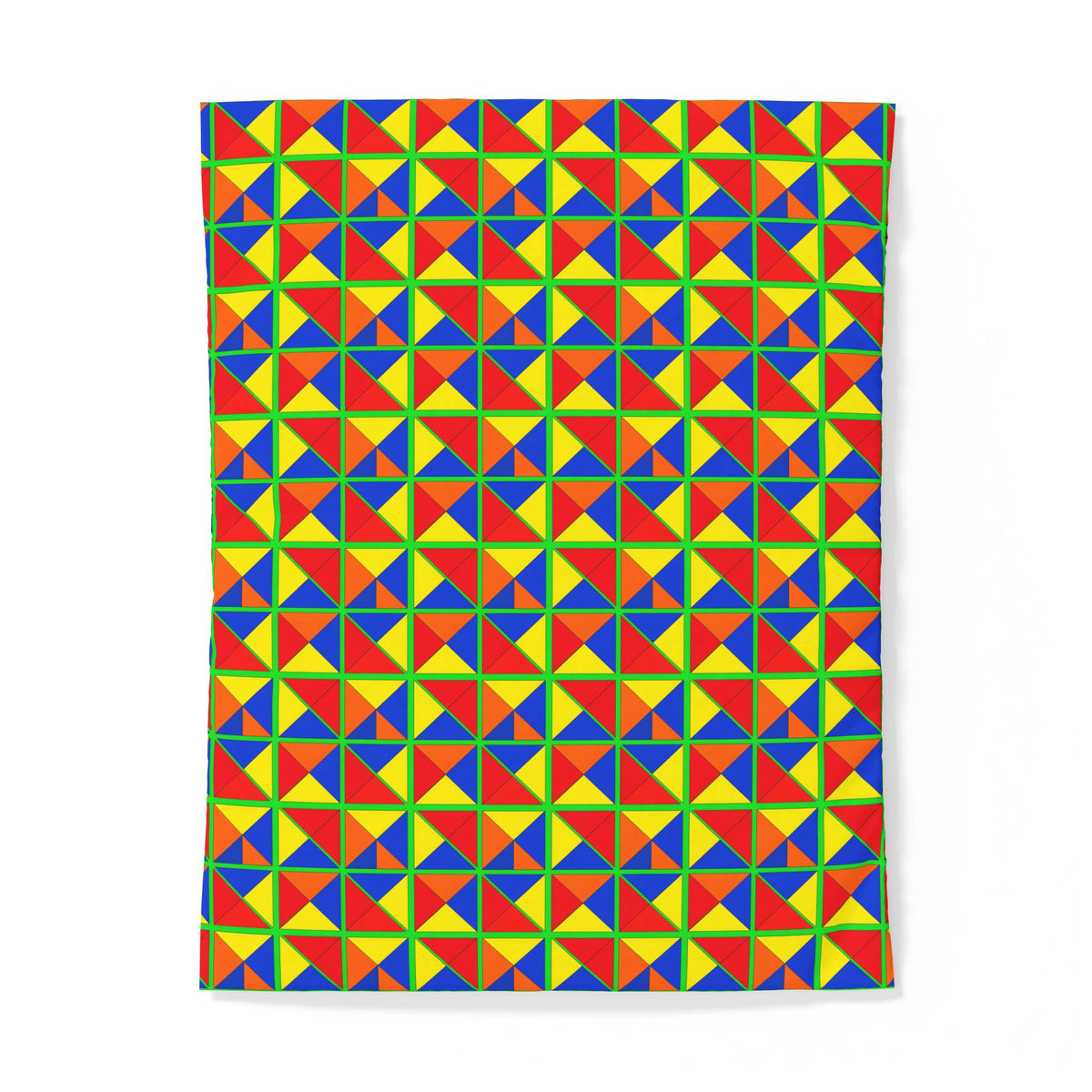 Split Square Fiesta Cotton Duvet Cover – Cubist Geometric Pattern