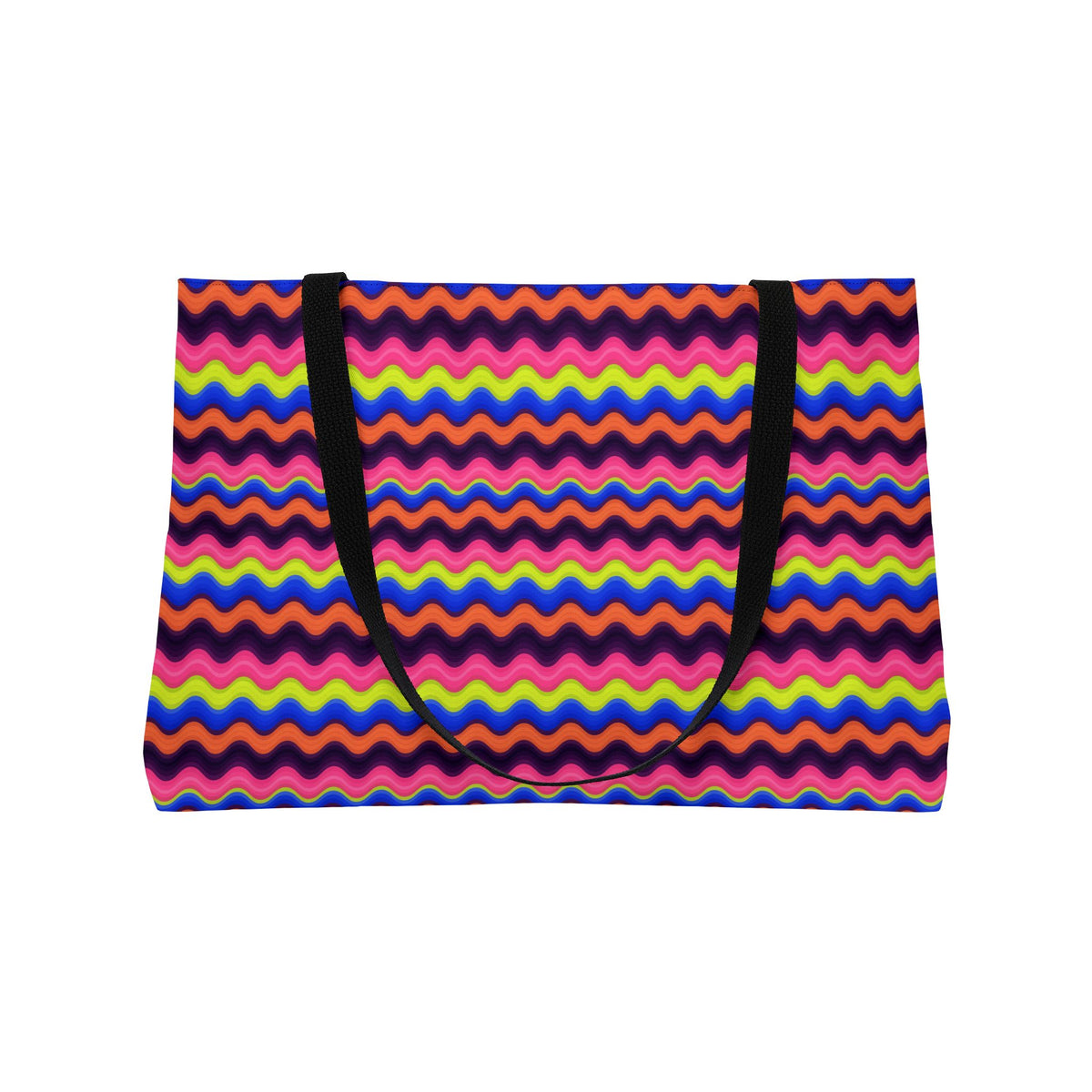 Bold Wave Stripes Weekender Tote Bag – Op-Art Pattern