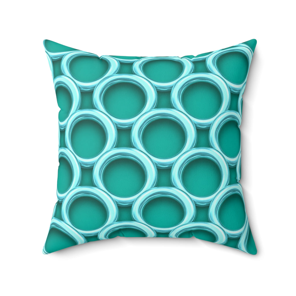 Big Ring Weave Faux Suede Cushion – Peacock Jewel