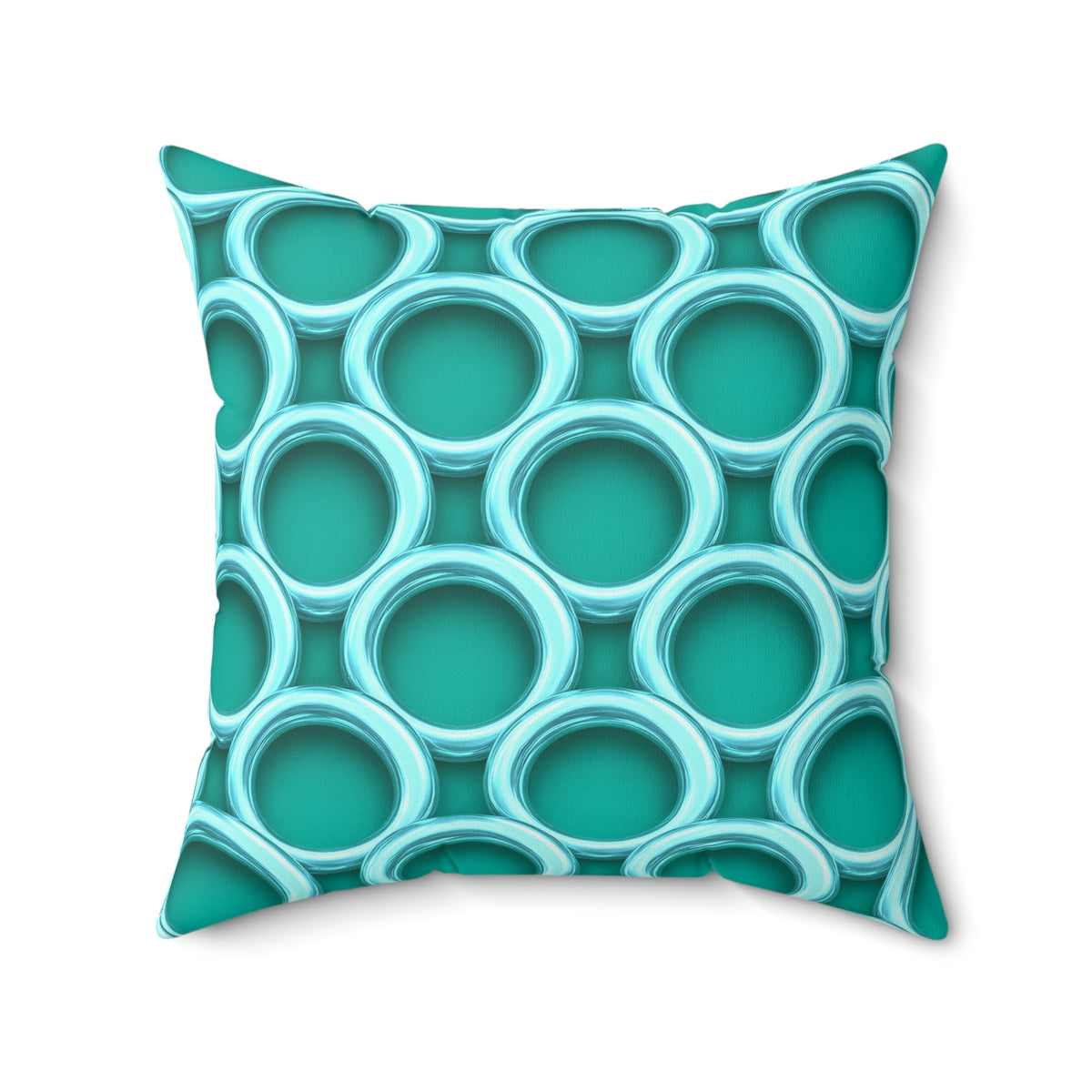 Big Gold Ring Weave Faux Suede Cushion – Peacock Jewel