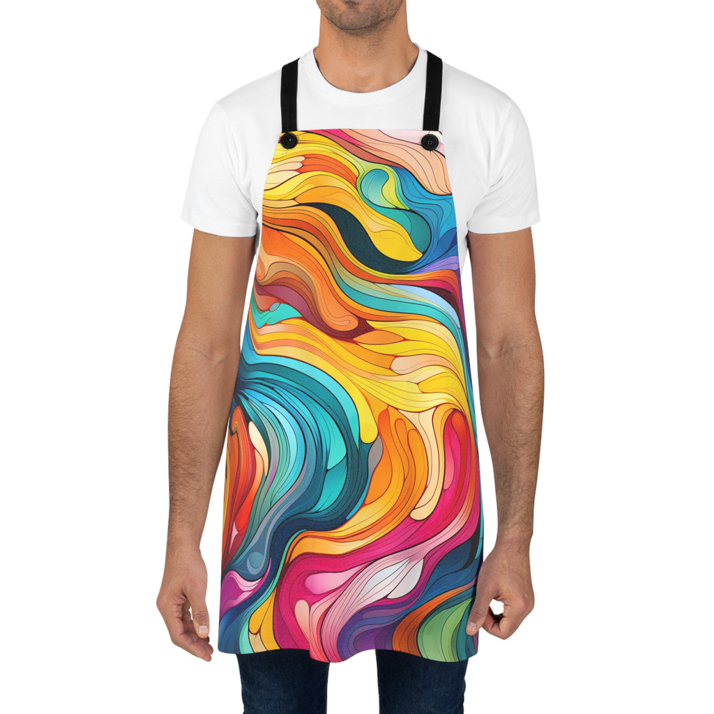 Neon Wave Swirl Apron – Psychedelic Wave Art