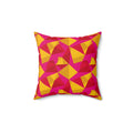 Faceted Gold Panels Faux Suede Cushion – Faceted Gem Geometric Pattern