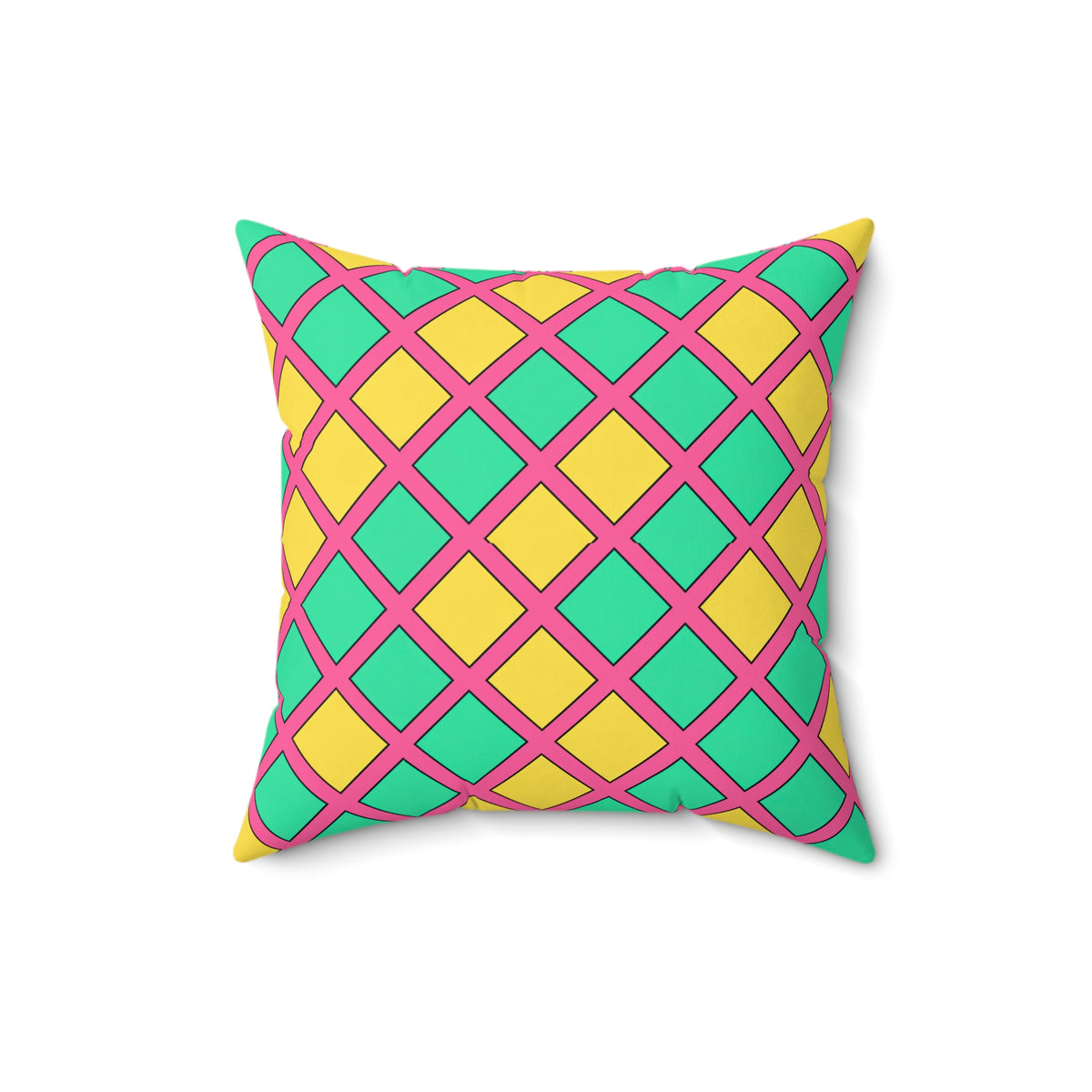 Harlequin Gold Grid Faux Suede Cushion – Candy Christmas