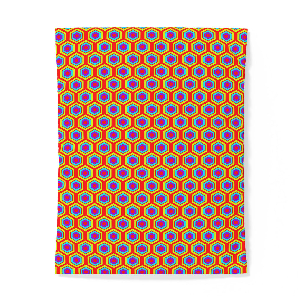 Concentric Hexagon Ripple Cotton Duvet Cover – Op-Art Hexagons Pattern