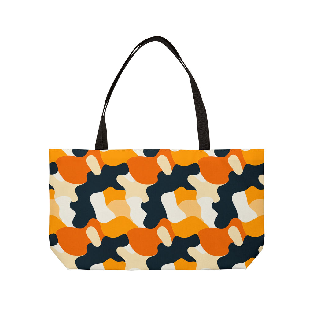 Orange Blob Camo Weekender Tote Bag – Abstract Shapes Pattern