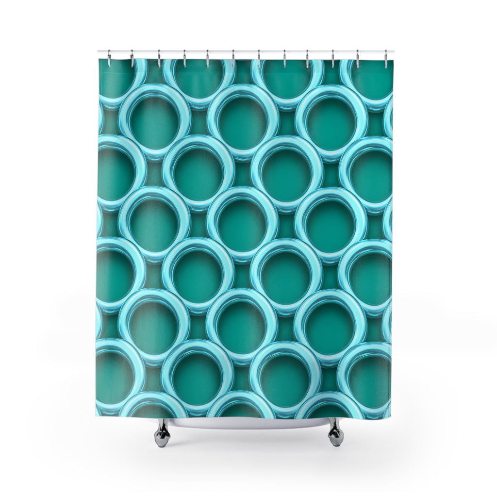 Big Ring Weave Shower Curtain – Peacock Jewel