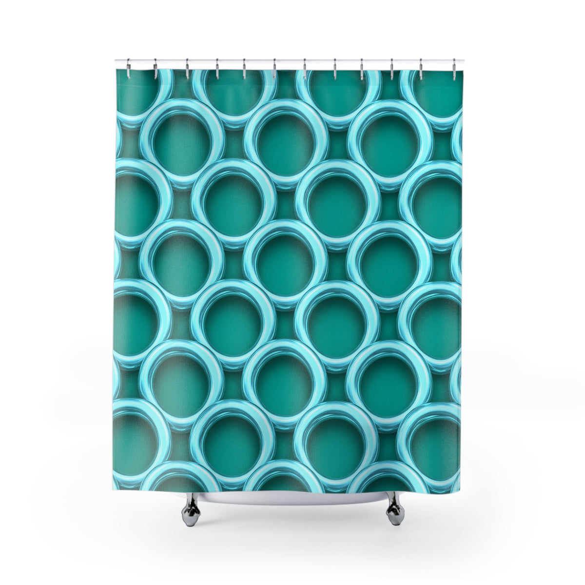 Big Gold Ring Weave Shower Curtain – Peacock Jewel