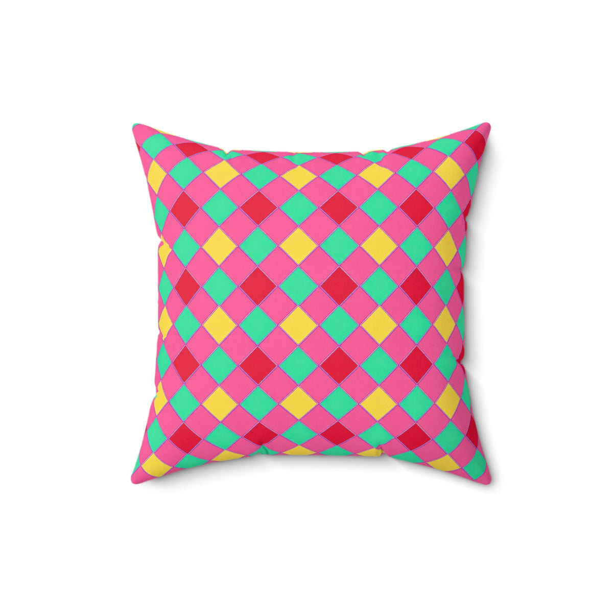 Jewel Harlequin Check Faux Suede Cushion – Candy Christmas