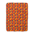 Sweeping Arcs Sherpa Fleece Blanket – Expressionist Brushstroke Abstract Pattern