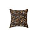 Melting Gold Ribbons Faux Suede Cushion – Liquid Chrome Pattern