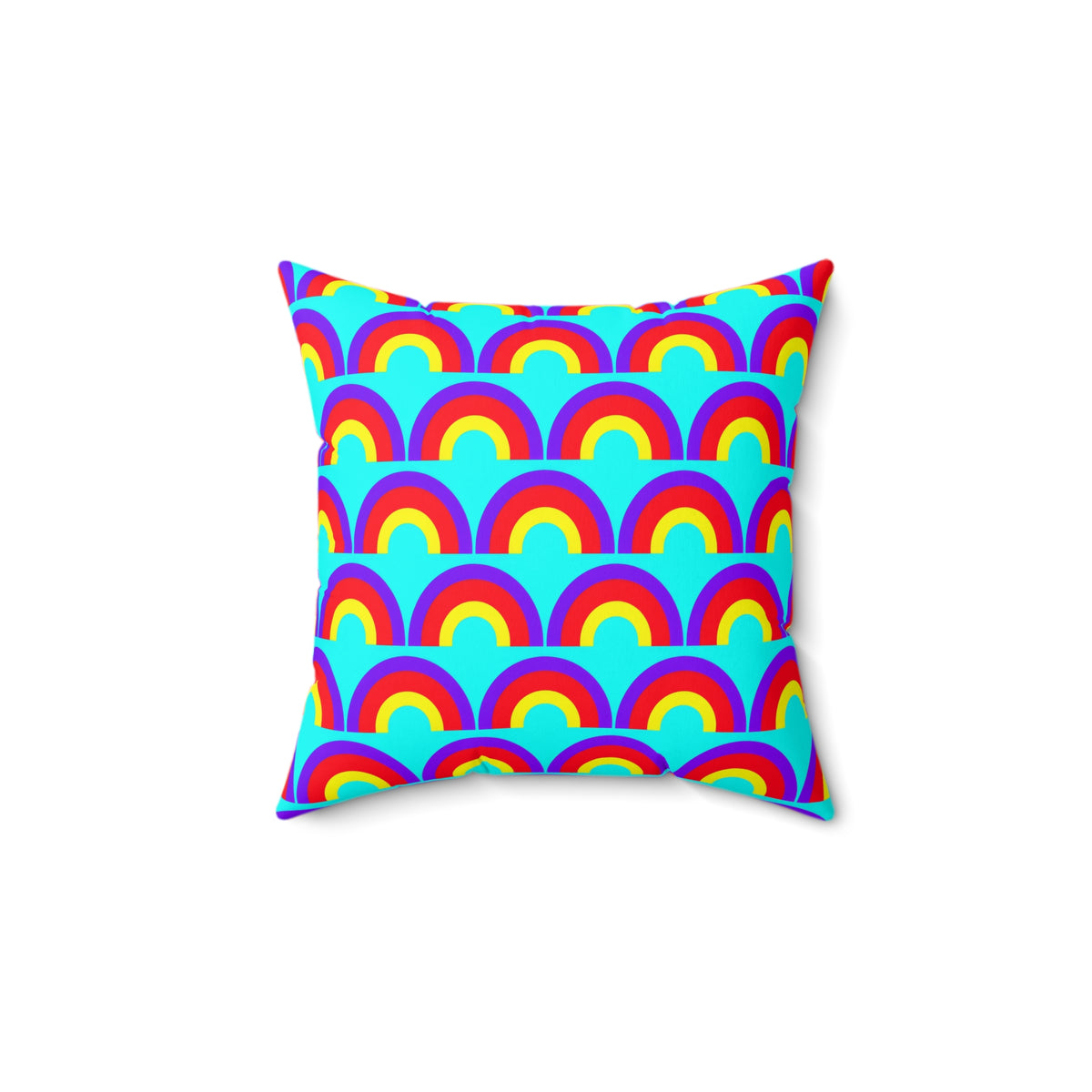 Chromatic Scallop Ripple Faux Suede Cushion – Op-Art Scallops Pattern