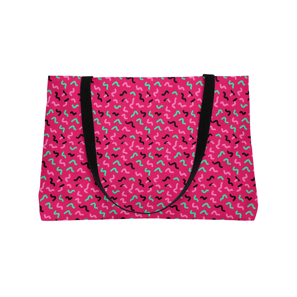 Squiggle Strokes Weekender Tote Bag – Candy Pop on Raspberry