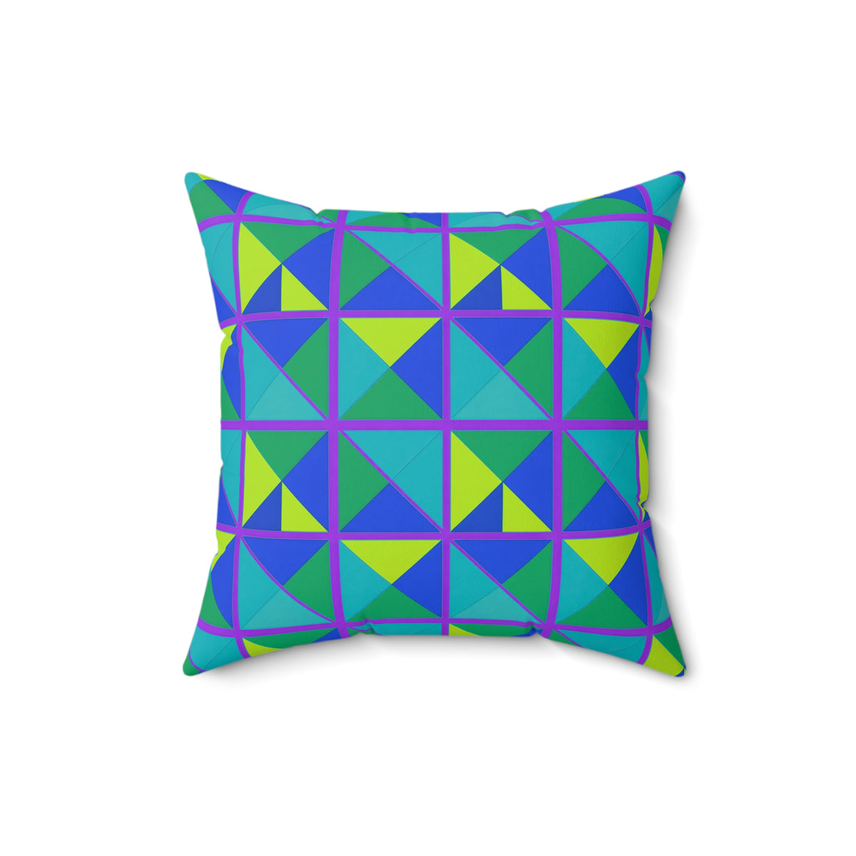 Split Square Fiesta Faux Suede Cushion – Peacock Jewel