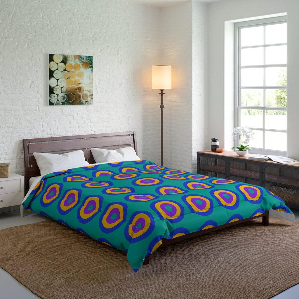 Giant Op-Art Jewel Rings Comforter – Peacock Jewel