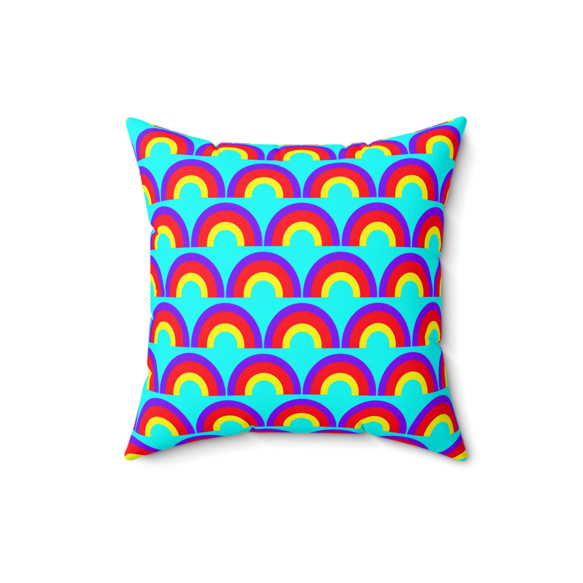 Chromatic Scallop Ripple Faux Suede Cushion – Op-Art Scallops Pattern