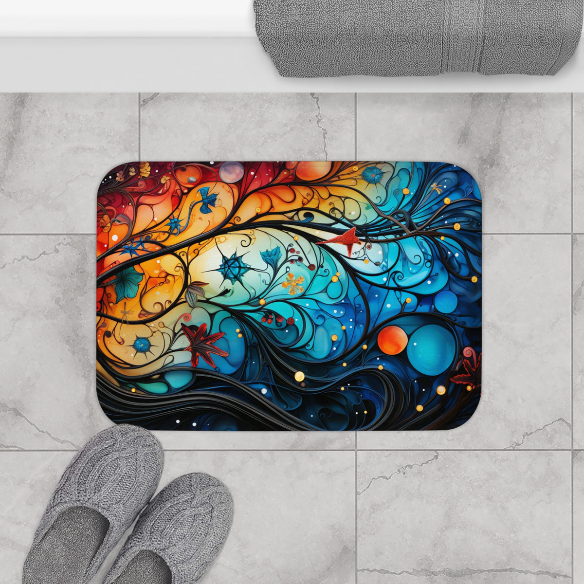 Cosmic Swirl Garden Bath Mat – Cosmic Swirl Art