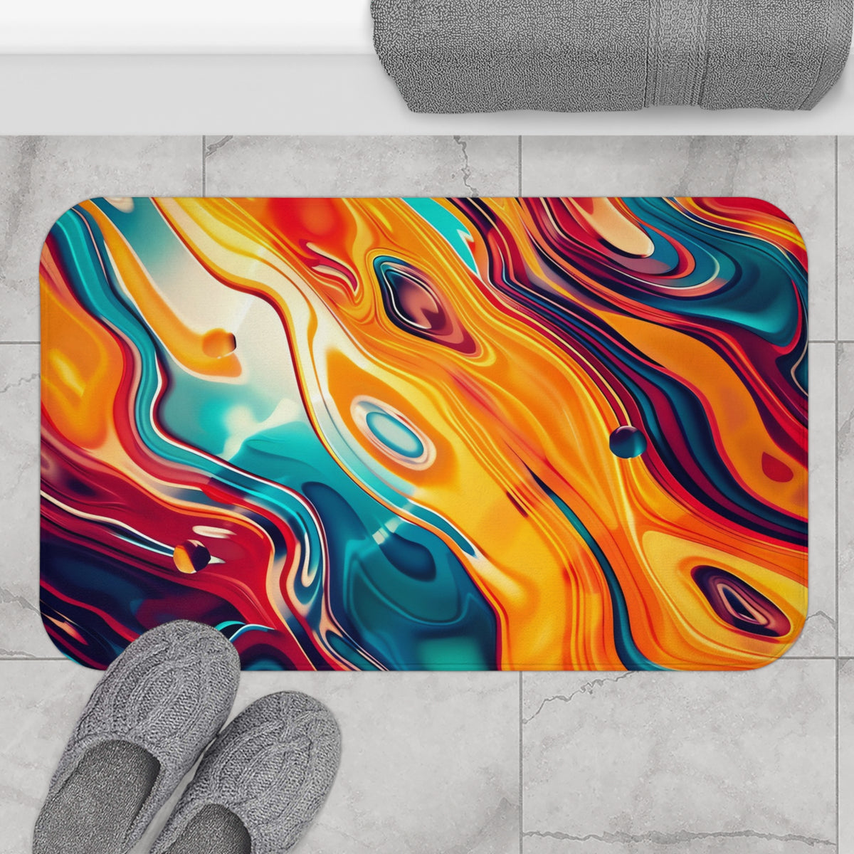 Psychedelic Lava Flow Bath Mat – Psychedelic Fluid Art