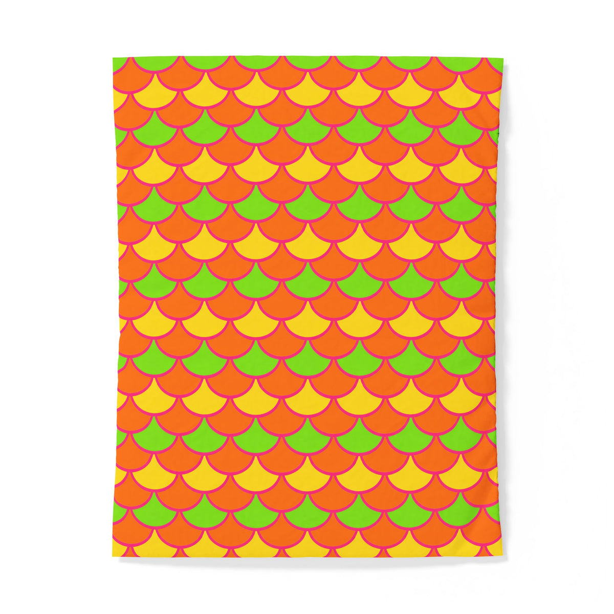 Big Jewel Scales II Cotton Duvet Cover – Hot Citrus Festive