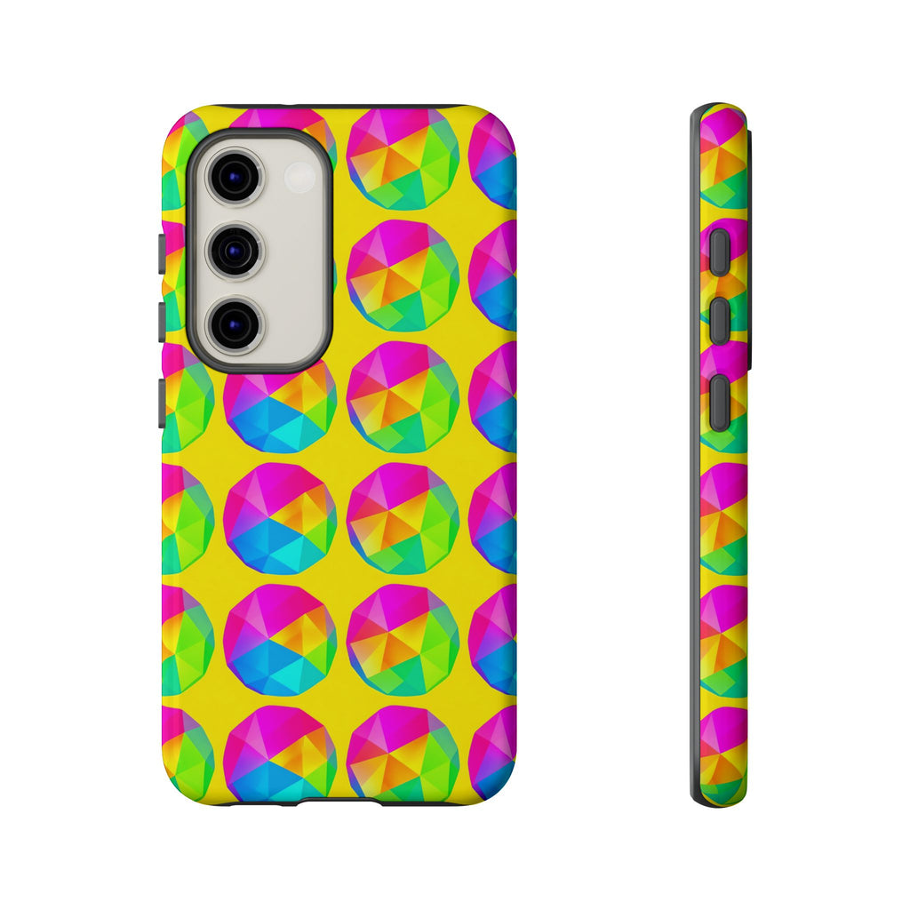 Holo Pebble Prisms Tough Phone Case – Iridescent Geometric Pattern