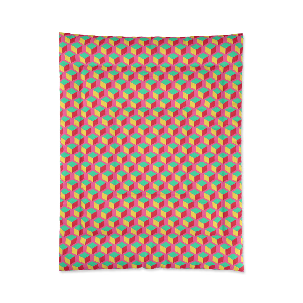 Giant Faceted Cubes II Comforter – Candy Christmas