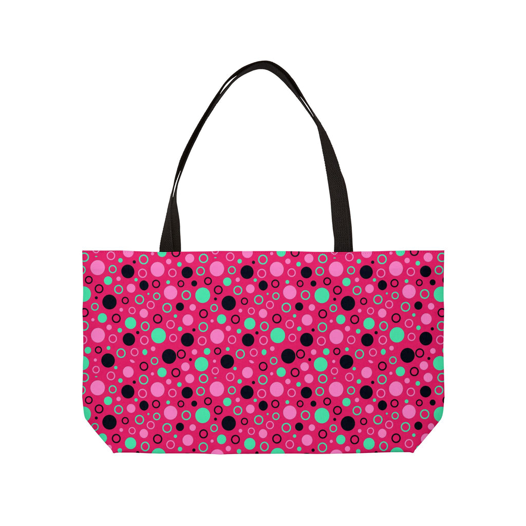 Bubble Outlines Weekender Tote Bag – Candy Pop on Raspberry