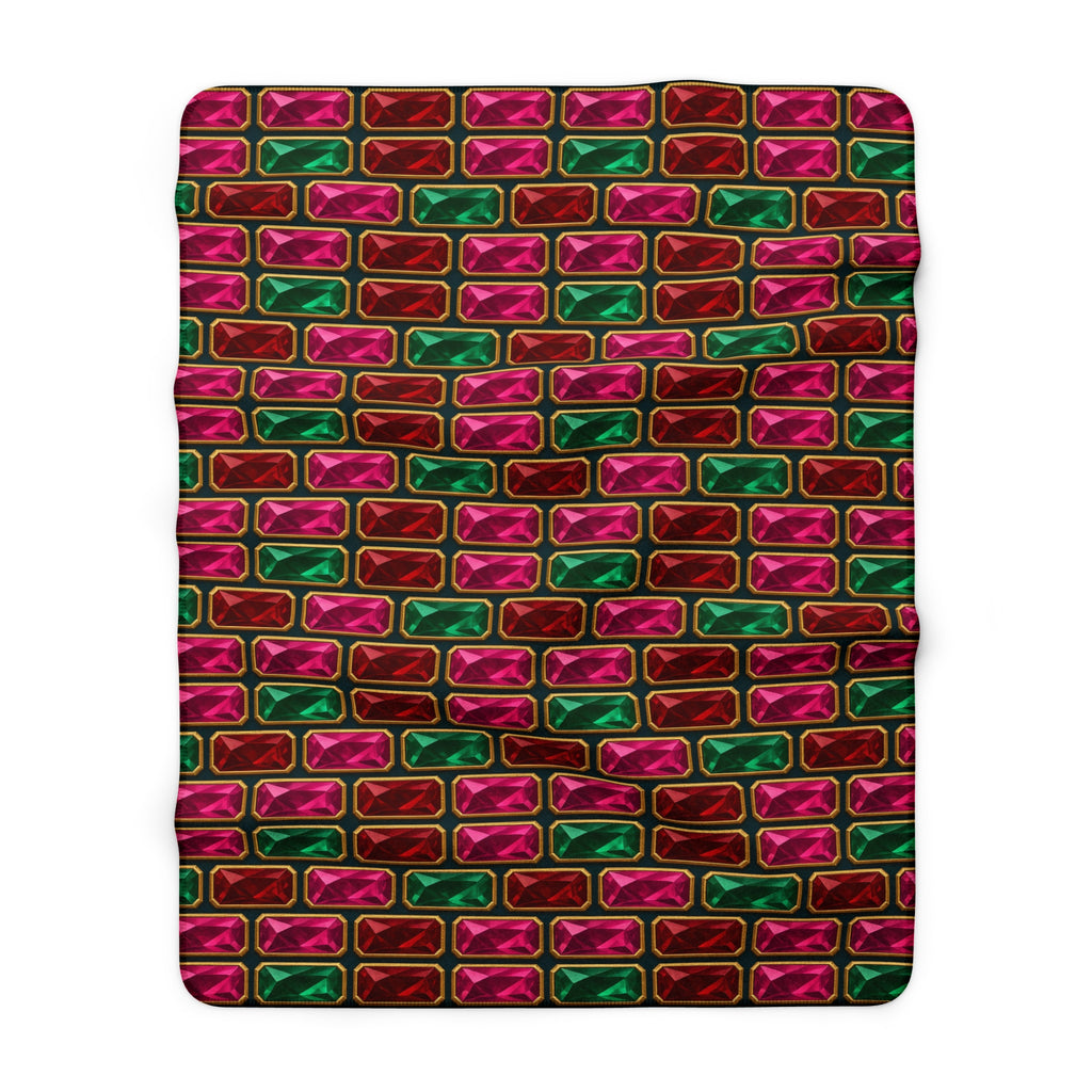 Stacked Gem Bars Sherpa Fleece Blanket – Geometric Pattern