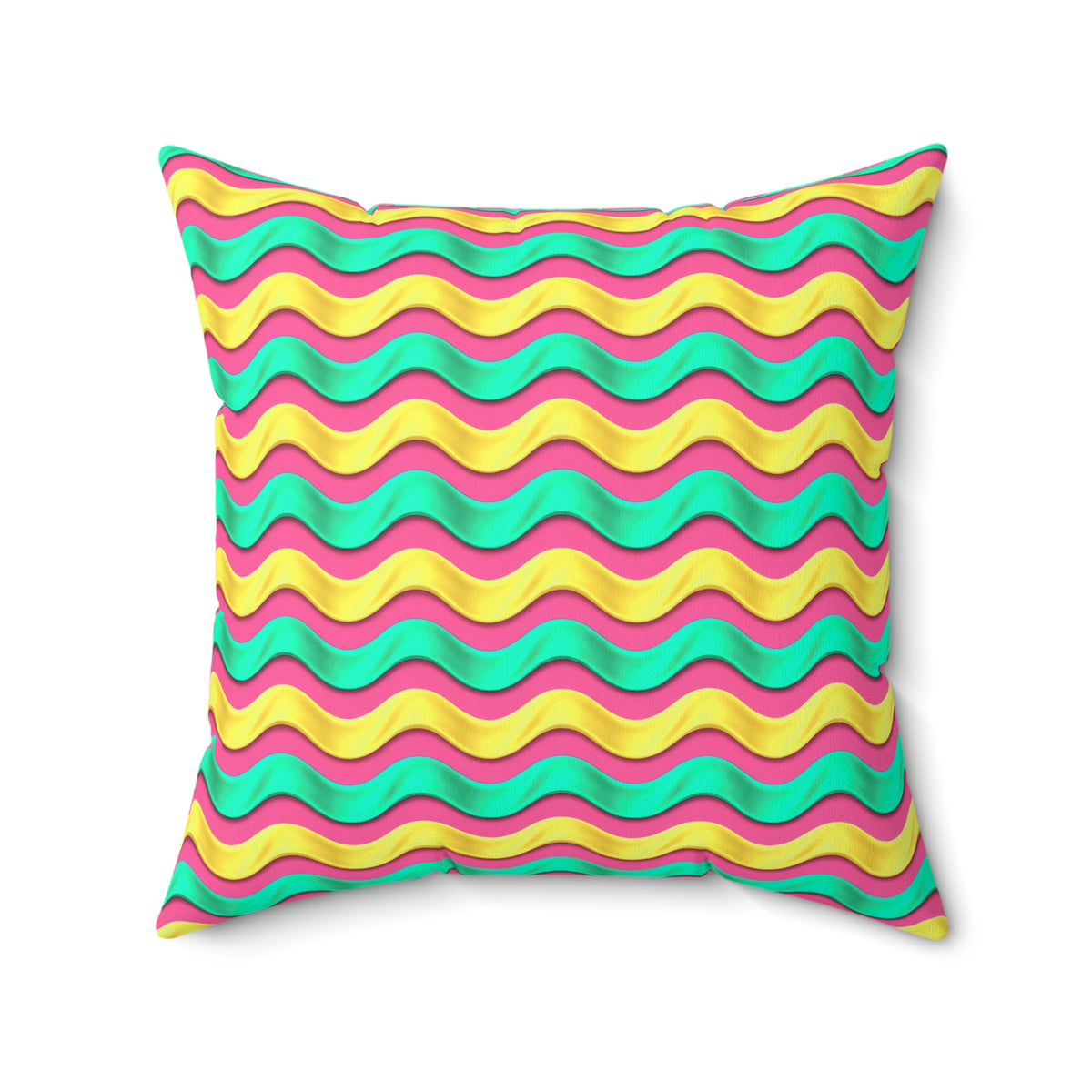 Satin Wave Bands Faux Suede Cushion – Candy Christmas