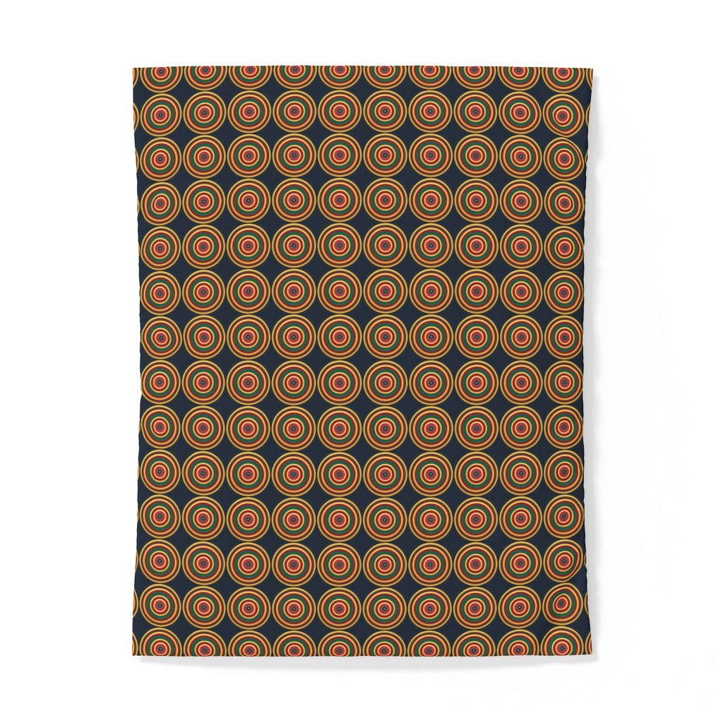 Op-Art Jewel Rings Cotton Duvet Cover – Kaleidoscopic Pattern
