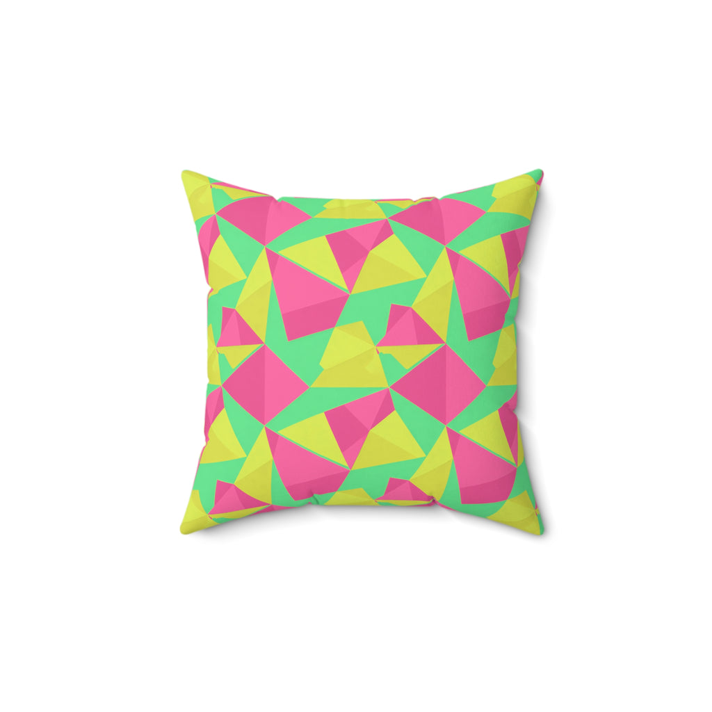 Faceted Gold Panels Faux Suede Cushion – Candy Christmas