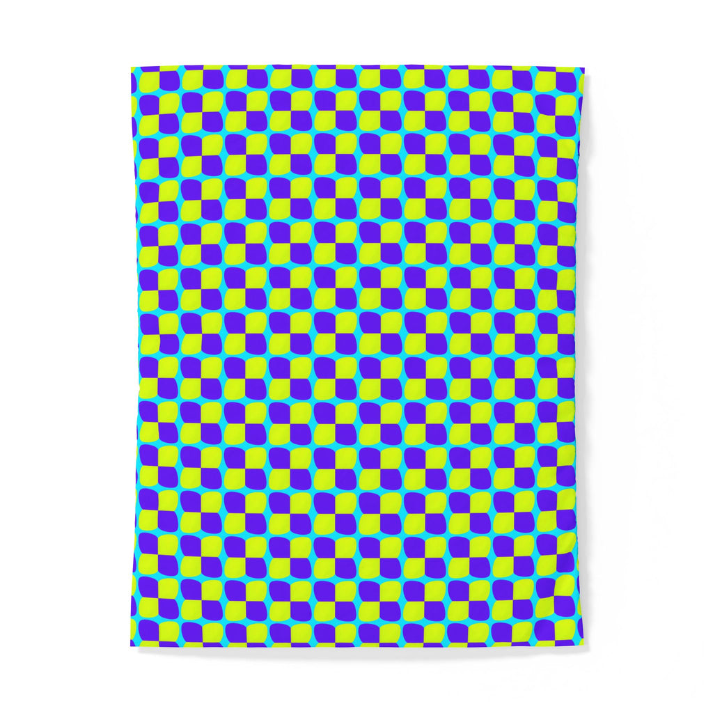 Bold Bulge Checker Cotton Duvet Cover – Op-Art Checker Pattern