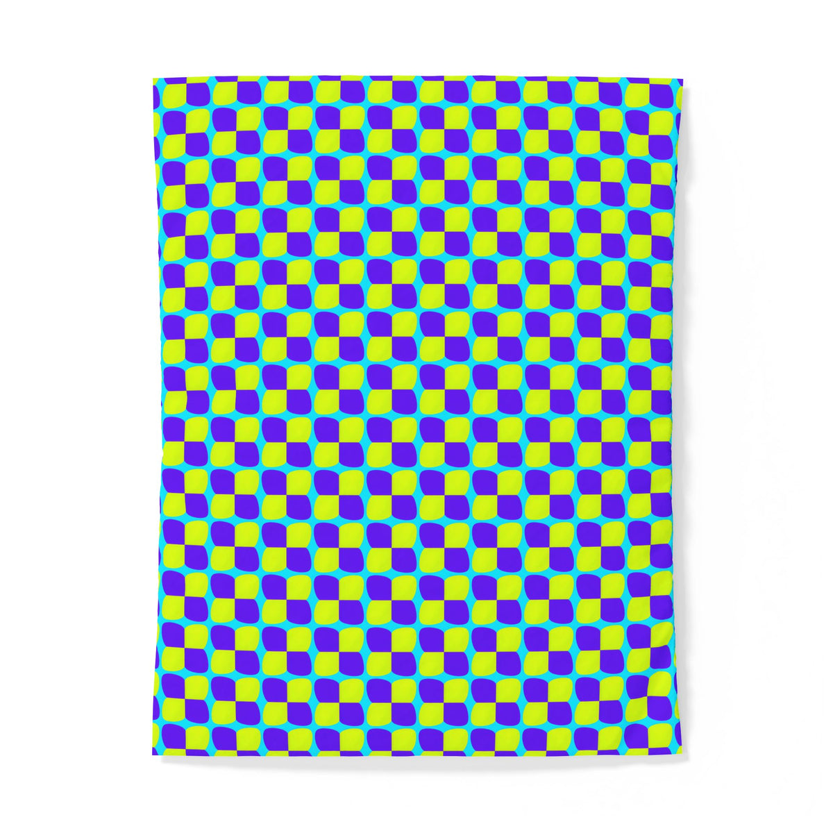 Bold Bulge Checker Cotton Duvet Cover – Op-Art Checker Pattern