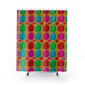 Giant Puffy Glass Cushions Shower Curtain – Glossy Candy Glass Pattern