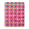 Jewel Harlequin Check Sherpa Fleece Blanket – Candy Christmas