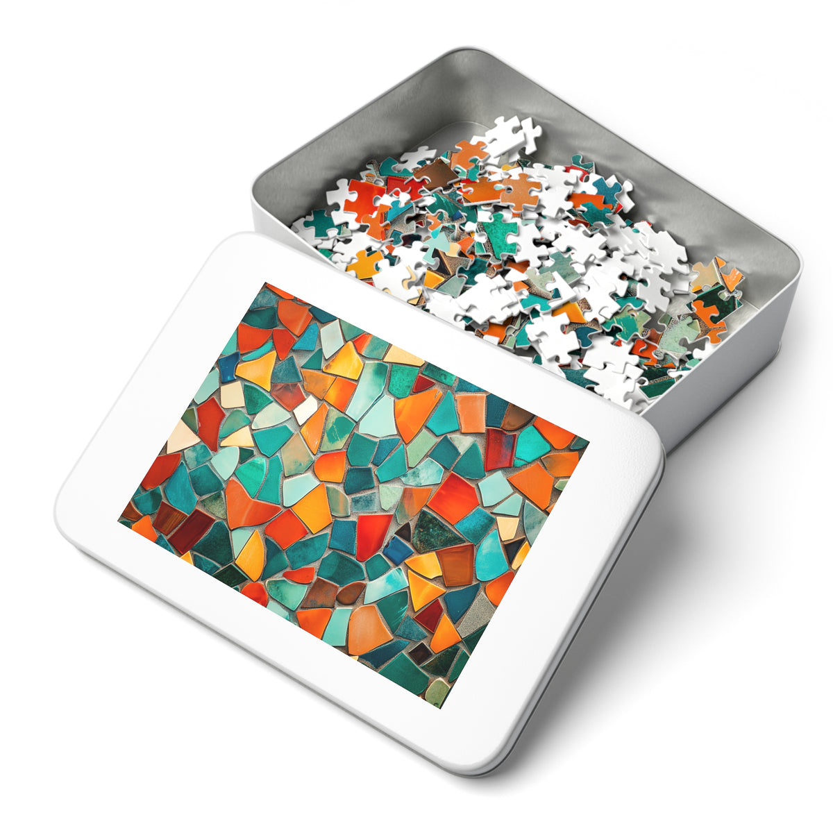 Mosaic Tile Glow Jigsaw Puzzle with Tin – Mosaic Art