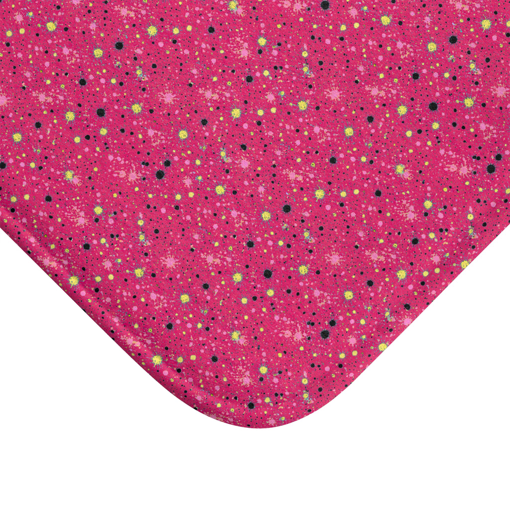 Pink Spray Field Bath Mat – Candy Pop on Raspberry