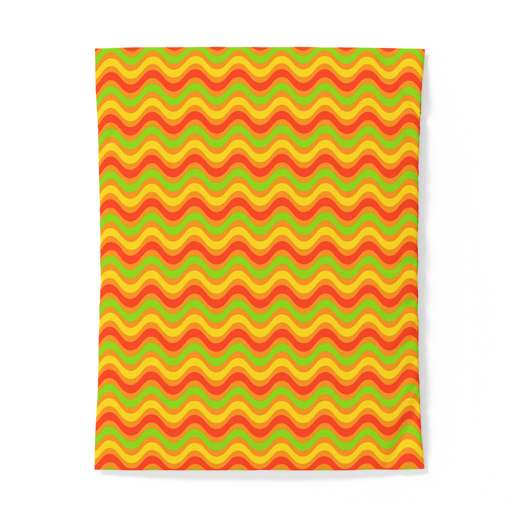 Wide Wave Interference Cotton Duvet Cover – Hot Citrus